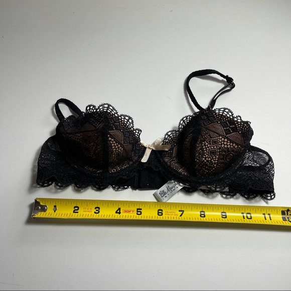 Elle Macpherson Black Lace Demi Underwire Bra 34A Lingerie - Picture 6 of 7